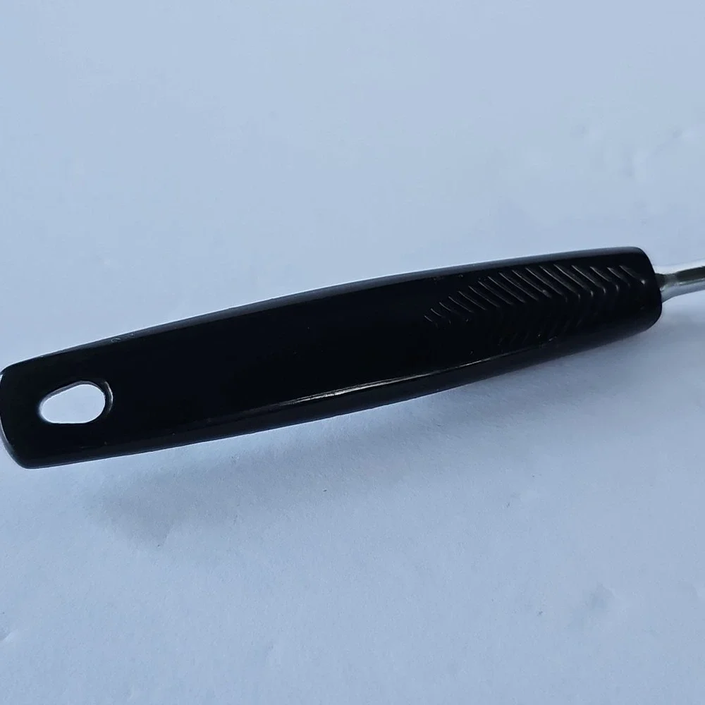Vintage Foley USA Skimmer Spoon Chrome Plated Black Handle Retro Kitchen Tool